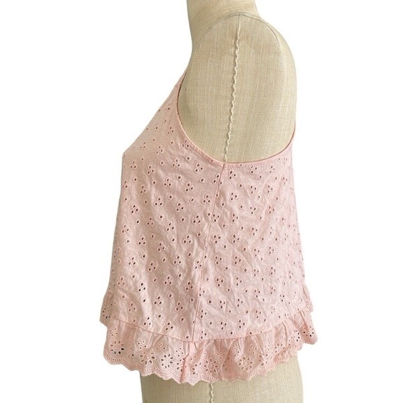Aeropostale women’s light pink coquette coastal cowgirl eyelet tank top size M - Picture 2 of 3